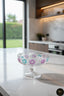 El Yapımı Kristal Dekoratif Papatya Desenli Ayaklı 22cm Lüks Meyvelik