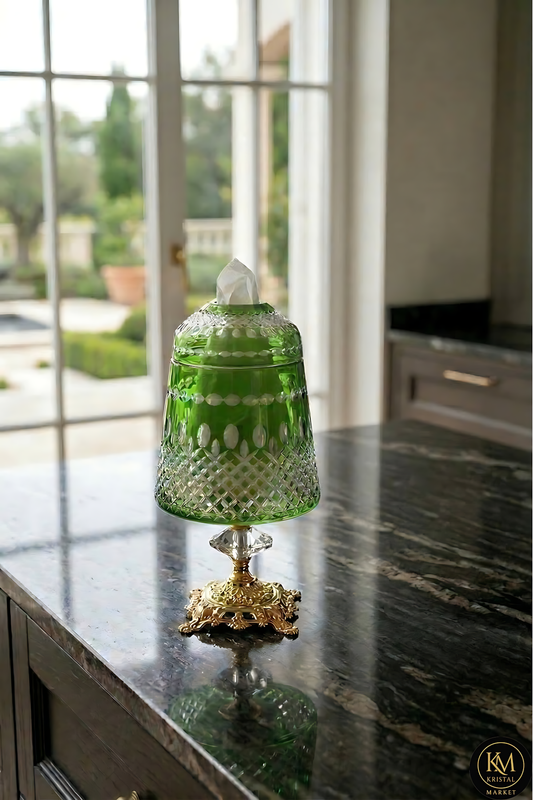 El Yapımı Kristal Dekoratif Royal Lüks Büyük Peçetelik Mumluk