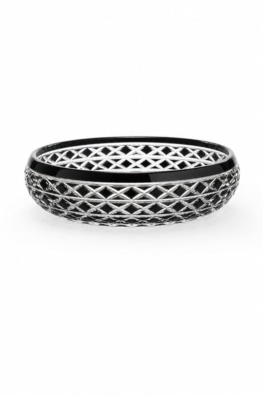 Kristal Sunum Kasesi 28 cm - Bodrum Oval Desen Dekoratif Sofra Kasesi, 1 Adet