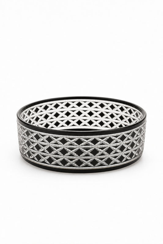 Kristal Sunum Kasesi 28 cm - Bodrum Desen Dekoratif Sofra Kasesi, 1 Adet