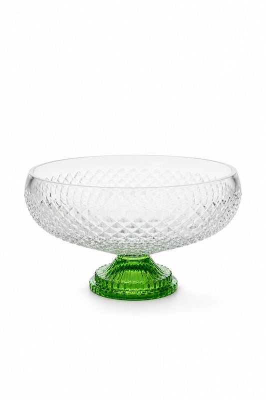 Kesme Kristal Ayaklı Kase 28 cm - Karizma Desen Dekoratif, 1 Adet
