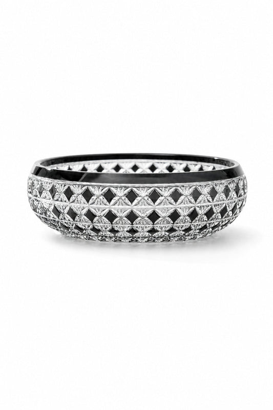 Kristal Sunum Kasesi 28 cm - Desenli Dekoratif Sofra Kasesi, 1 Adet