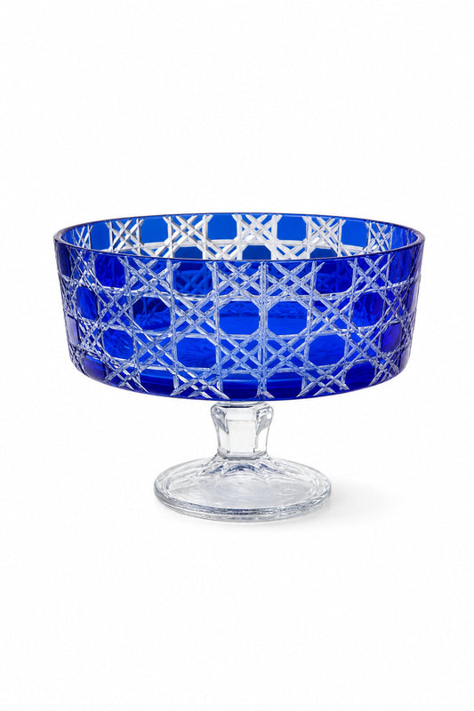 Kesme Kristal Kase 25 cm - Petek Desen Dekoratif, 1 Adet