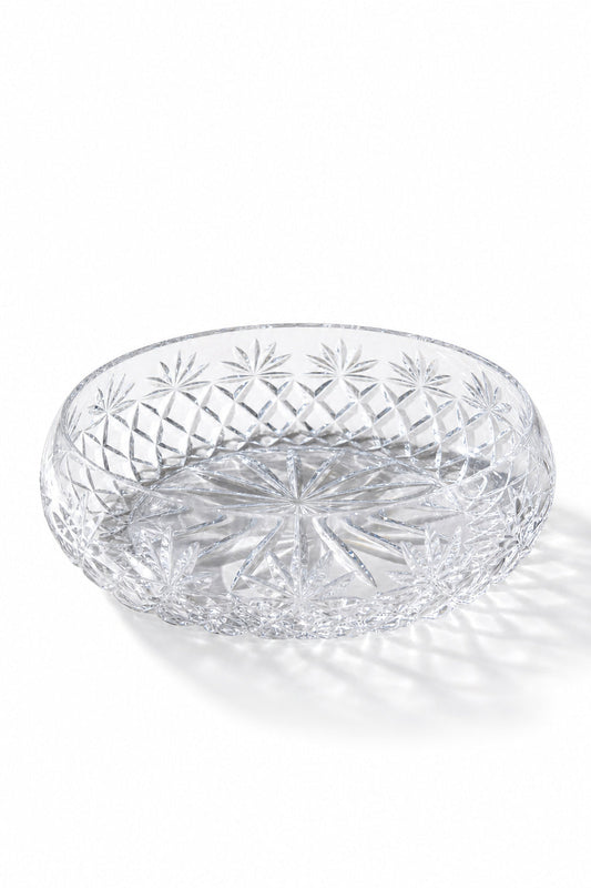 Kristal Sunumluk Kase 28 cm - Palm Desenli Dekoratif Kase, 1 Adet