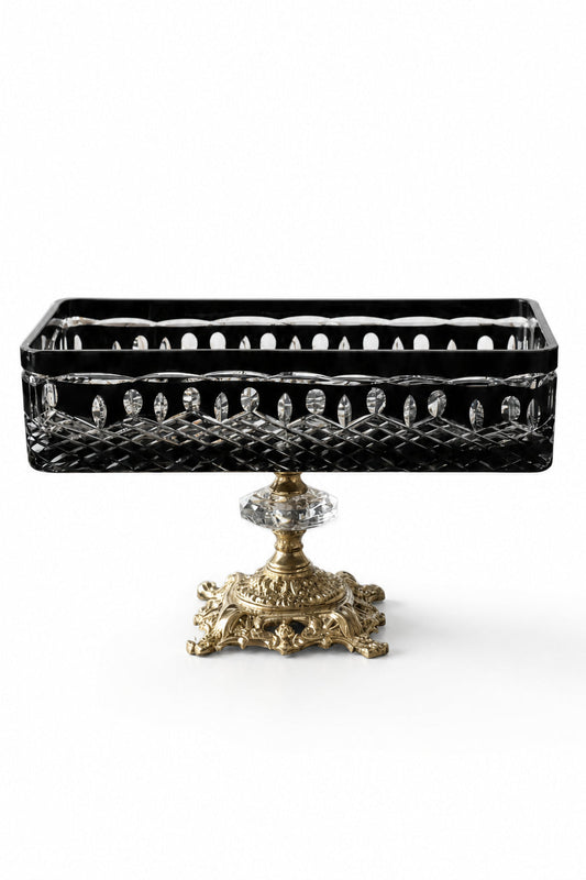 Kristal Baton Sunum Kasesi - Royal Desenli Dekoratif Sofra Kasesi, 1 Adet