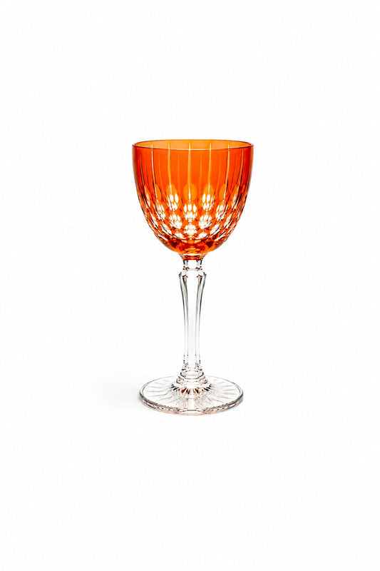 Kesme Kristal Ayaklı Kadeh 165 cc - Damla Desen Lüks Kadeh, 1 Adet
