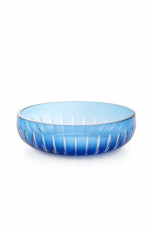 Kesme Kristal Sunum Kasesi 28 cm - Vertical Desen Dekoratif Sofra Kasesi, 1 Adet