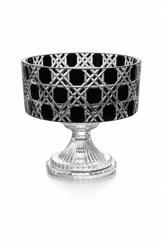 Kristal Ayaklı Kase 19 cm - Petek Desen Sunumluk, 1 Adet