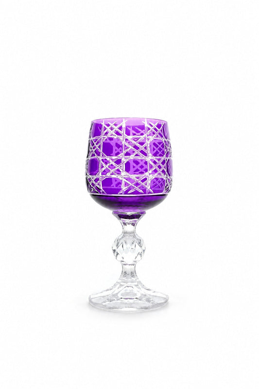 Bohemia Renkli Kristal Ayaklı Kadeh 150 cc - Kahve Yanı Su Bardağı, 1 Adet