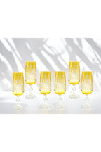 El Yapımı Kristal Dekoratif Işçiliği Kahve Yanı Su Bardağı Royal Flüt Bohemia 6'lı Set