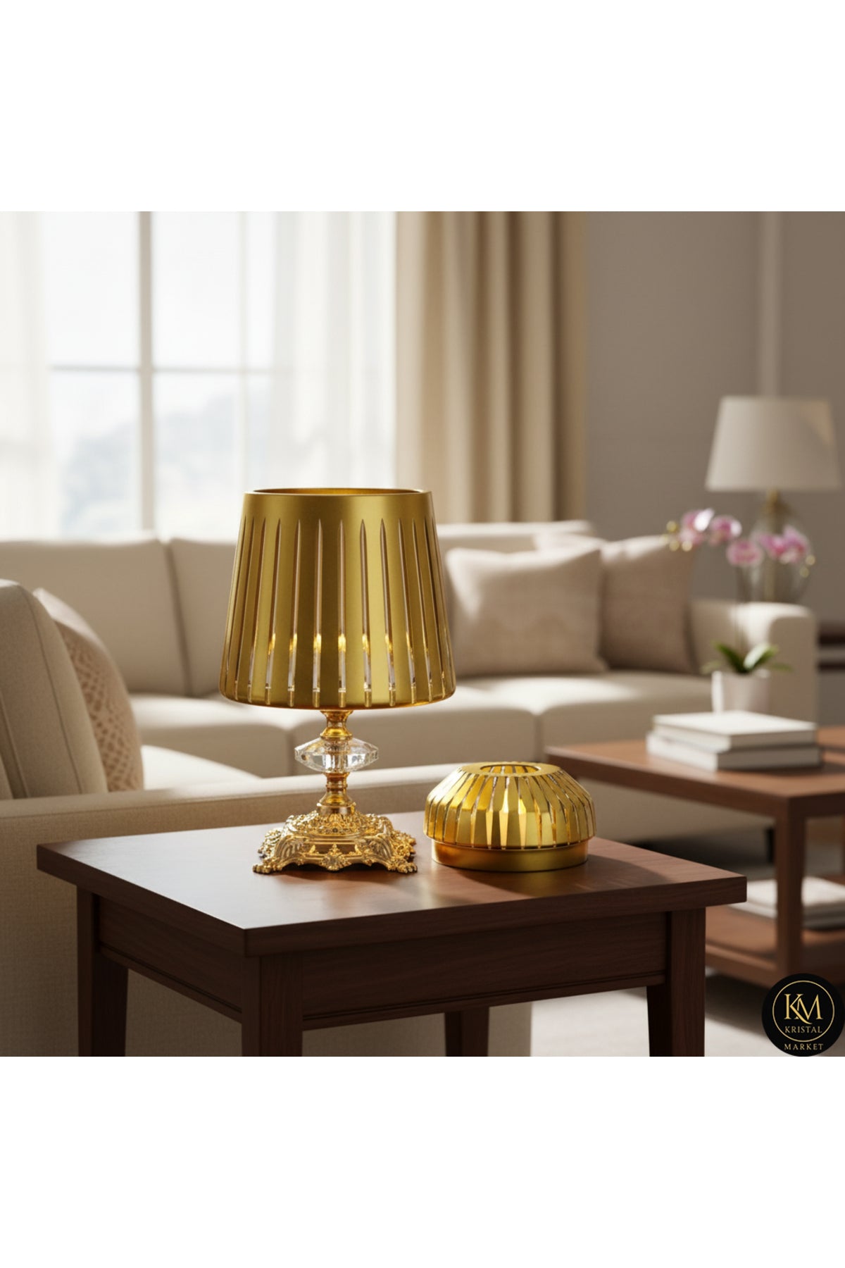 El Yapımı Kristal Dekoratif Merkür Pearl Vertical Desen Sunumluk Kapaklı Peçetelik Mumluk