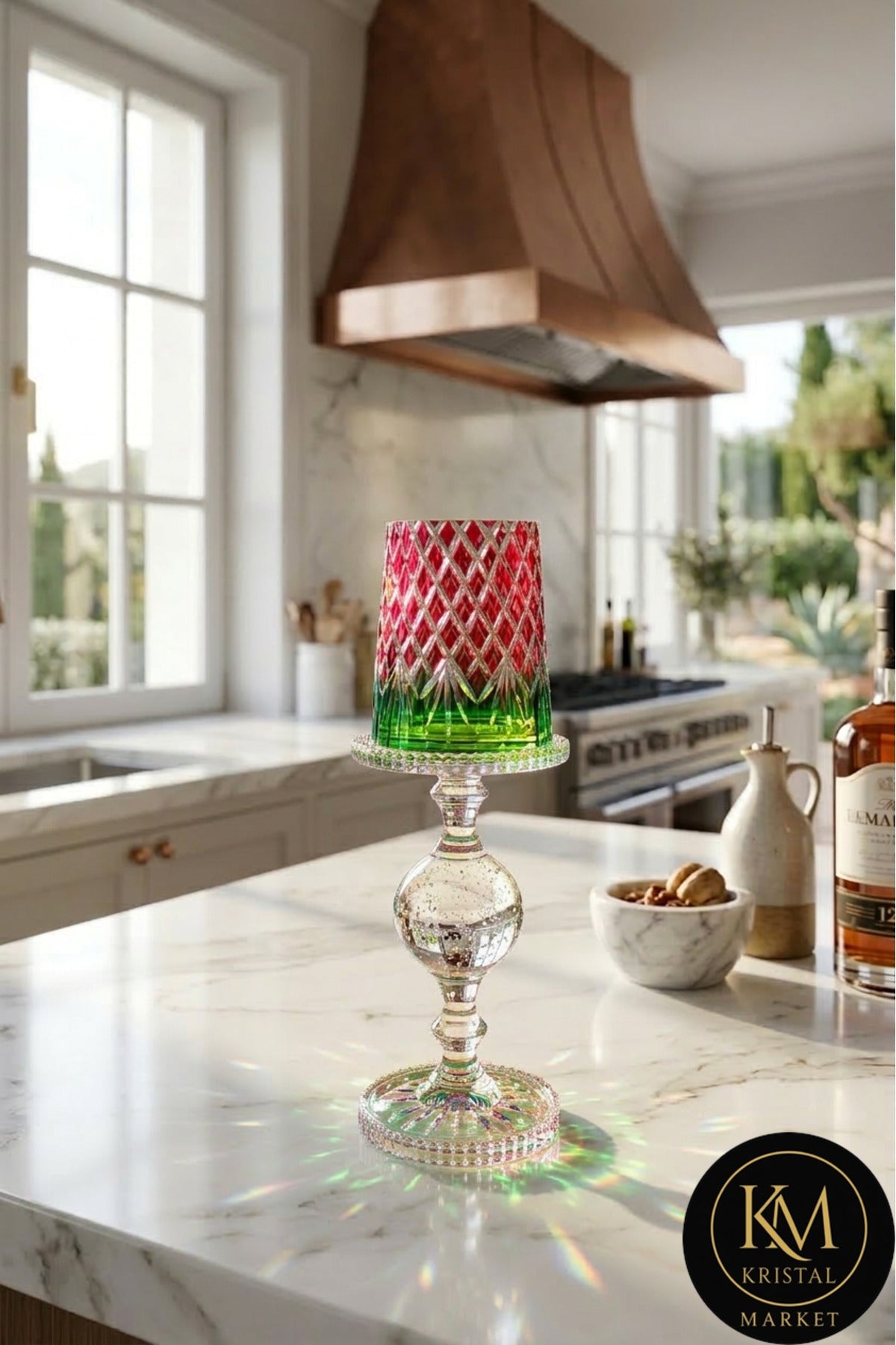 El Yapımı Kristal Dekoratif Vintage Mumluk 1 Adet