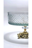 El Yapımı Kristal Dekoratif Karizma Desenli 25-19-16 Cm Sunumluk Ayaklı Kase Set 3'lü
