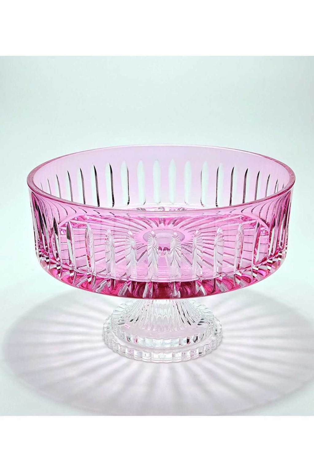 El Yapımı Kristal Dekoratif Sofra Kase Sunumluk Meyvelik 25cm Vertical Desen