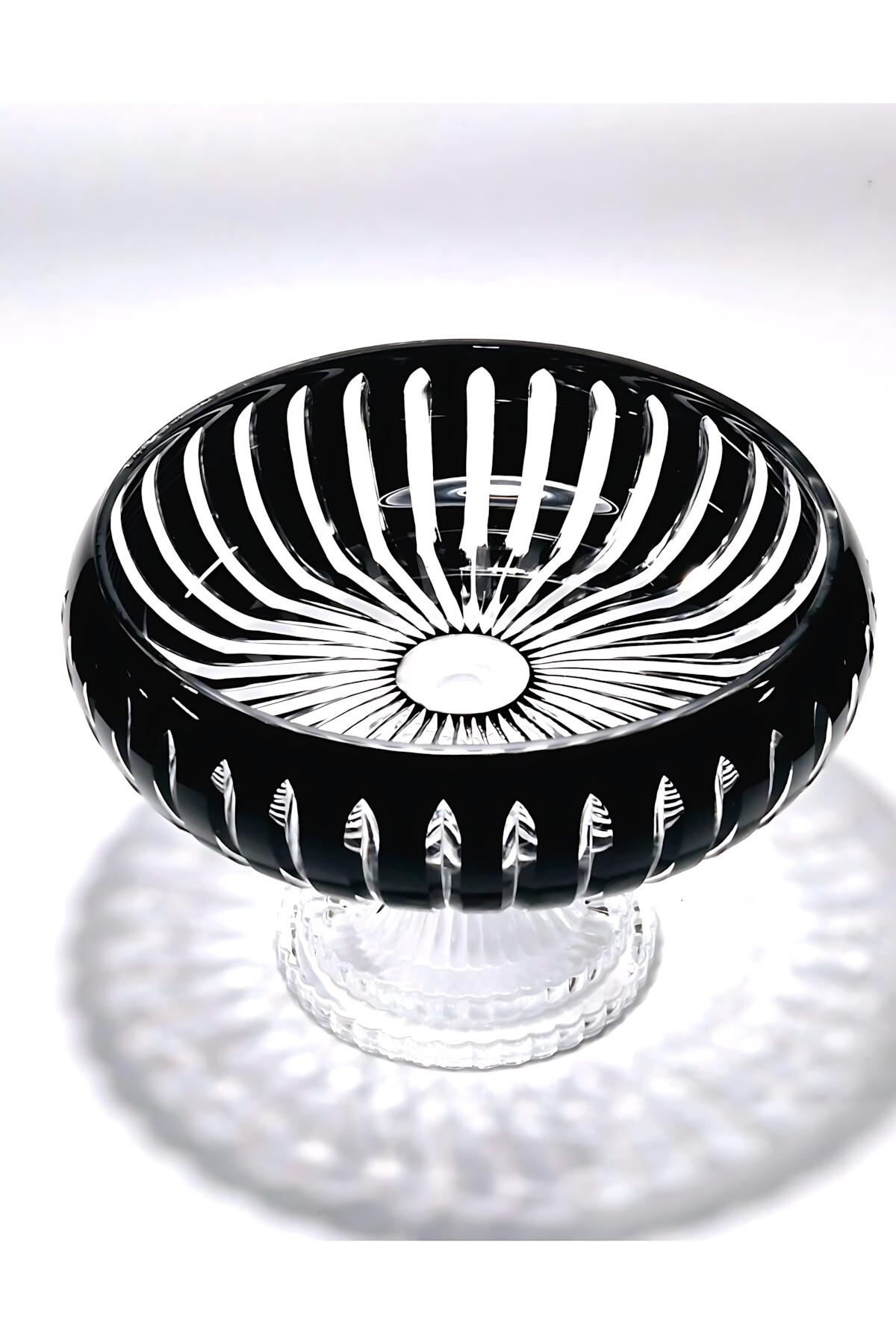 El Yapımı Kristal Dekoratif 28cm Kesme Kristal Vertical El İşçiliği Büyük Kase /sunumluk
