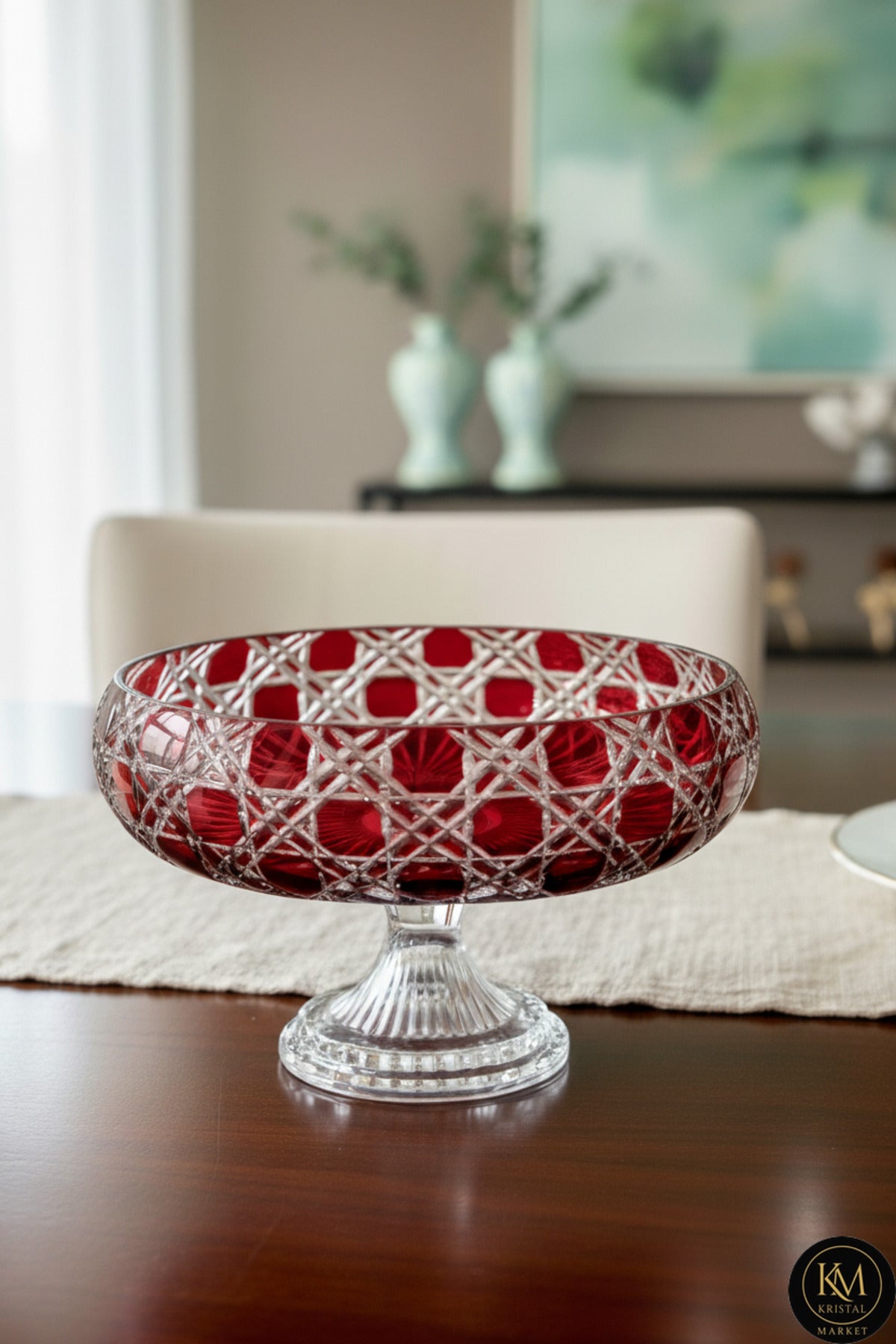 El Yapımı Kristal Dekoratif 28cm Meyvelik Nilüfer Petek