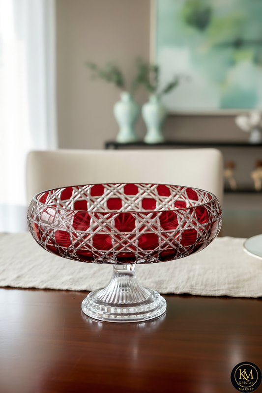 El Yapımı Kristal Dekoratif 28cm Meyvelik Nilüfer Petek