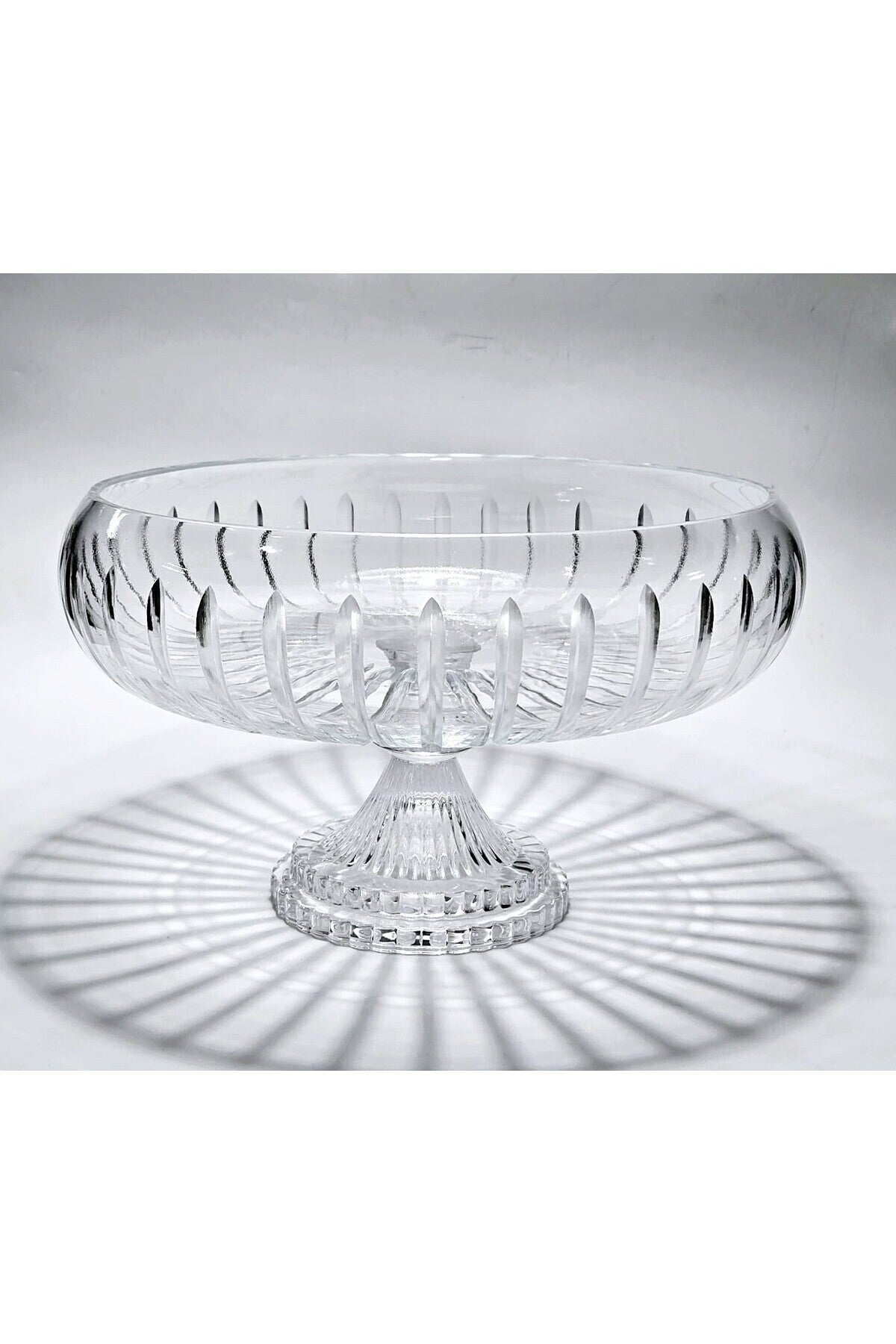El Yapımı Kristal Dekoratif 28 Cm Kesme Ayaklı Kristal Kase Vertical