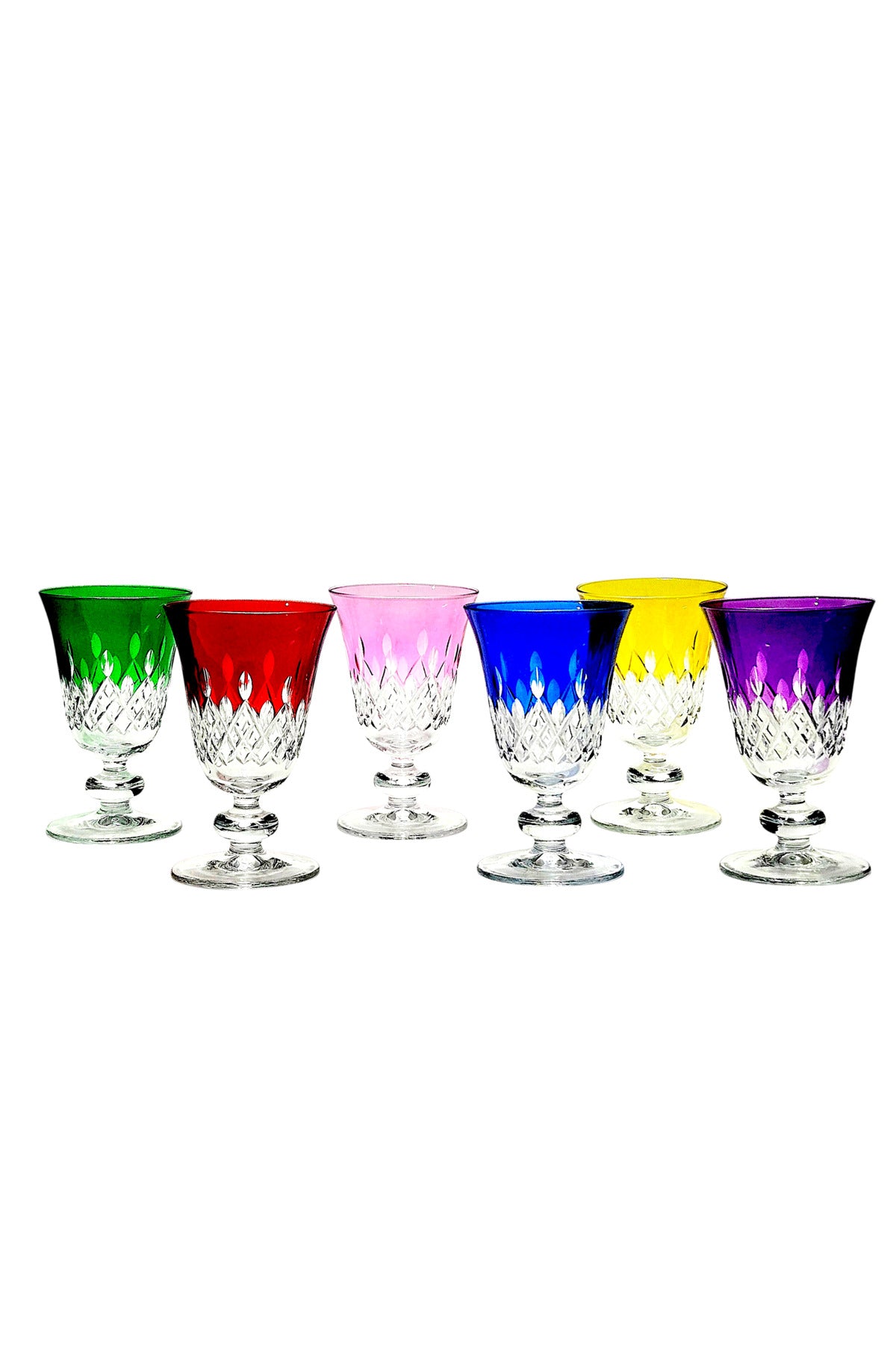 El Yapımı Kristal Dekoratif Eylül Desen Ayaklı Meşrubat 280ml Yemek Masası İçin Uygundur Su Bardağı