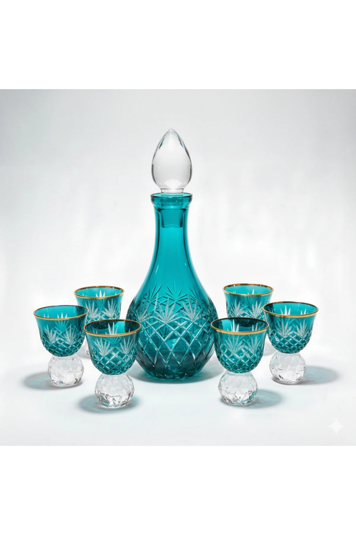 Zemzem Mıra Takımı Kristal Taşlı Püskül Desen 6lı