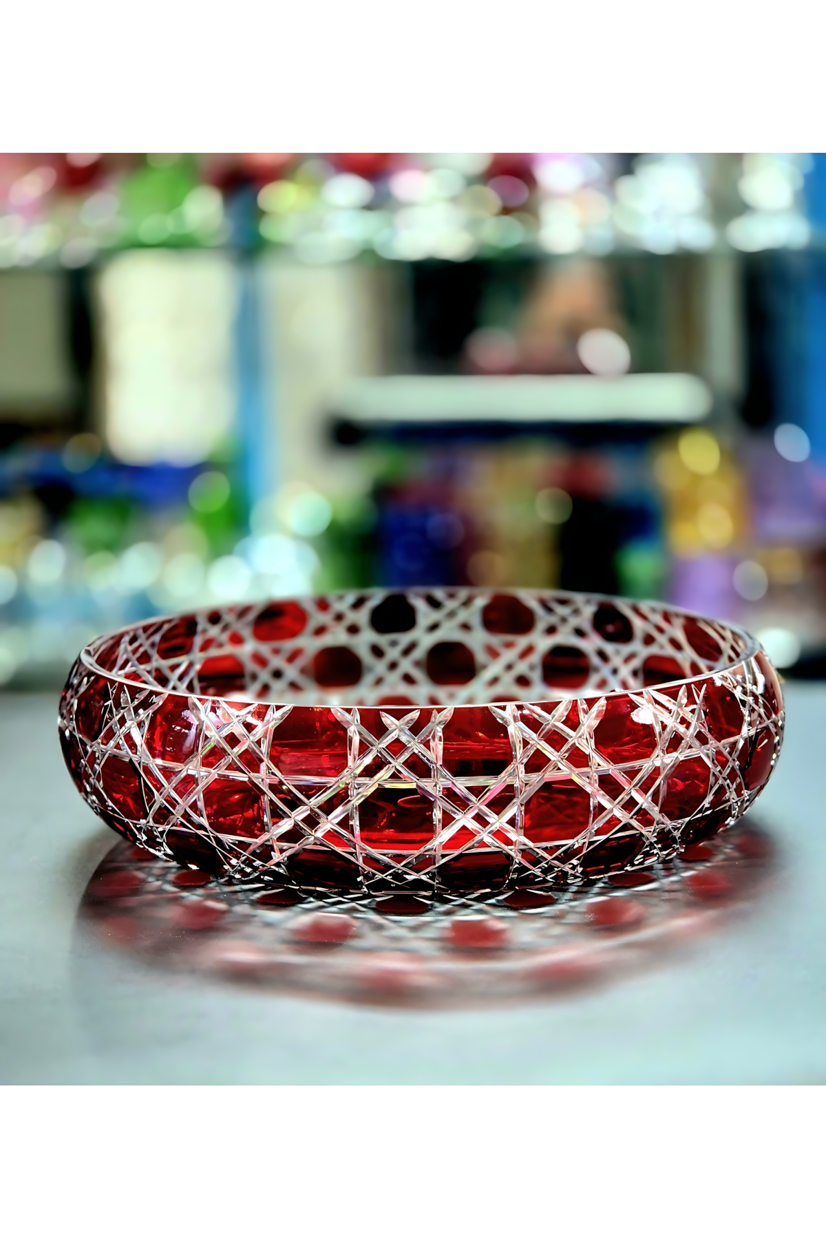 El Yapımı Kristal Dekoratif 28cm Meyvelik Nilüfer Petek