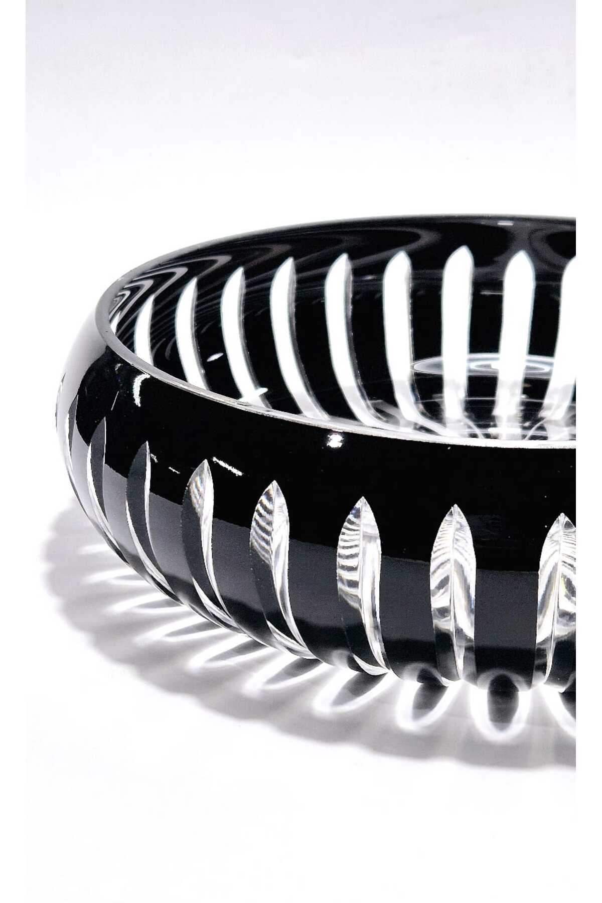 El Yapımı Kristal Dekoratif 28cm Kesme Kristal Vertical El İşçiliği Büyük Kase /sunumluk