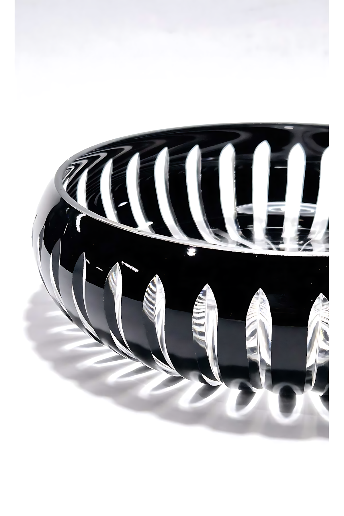 El Yapımı Kristal Dekoratif 28cm Kesme Kristal Vertical El İşçiliği Büyük Kase /sunumluk