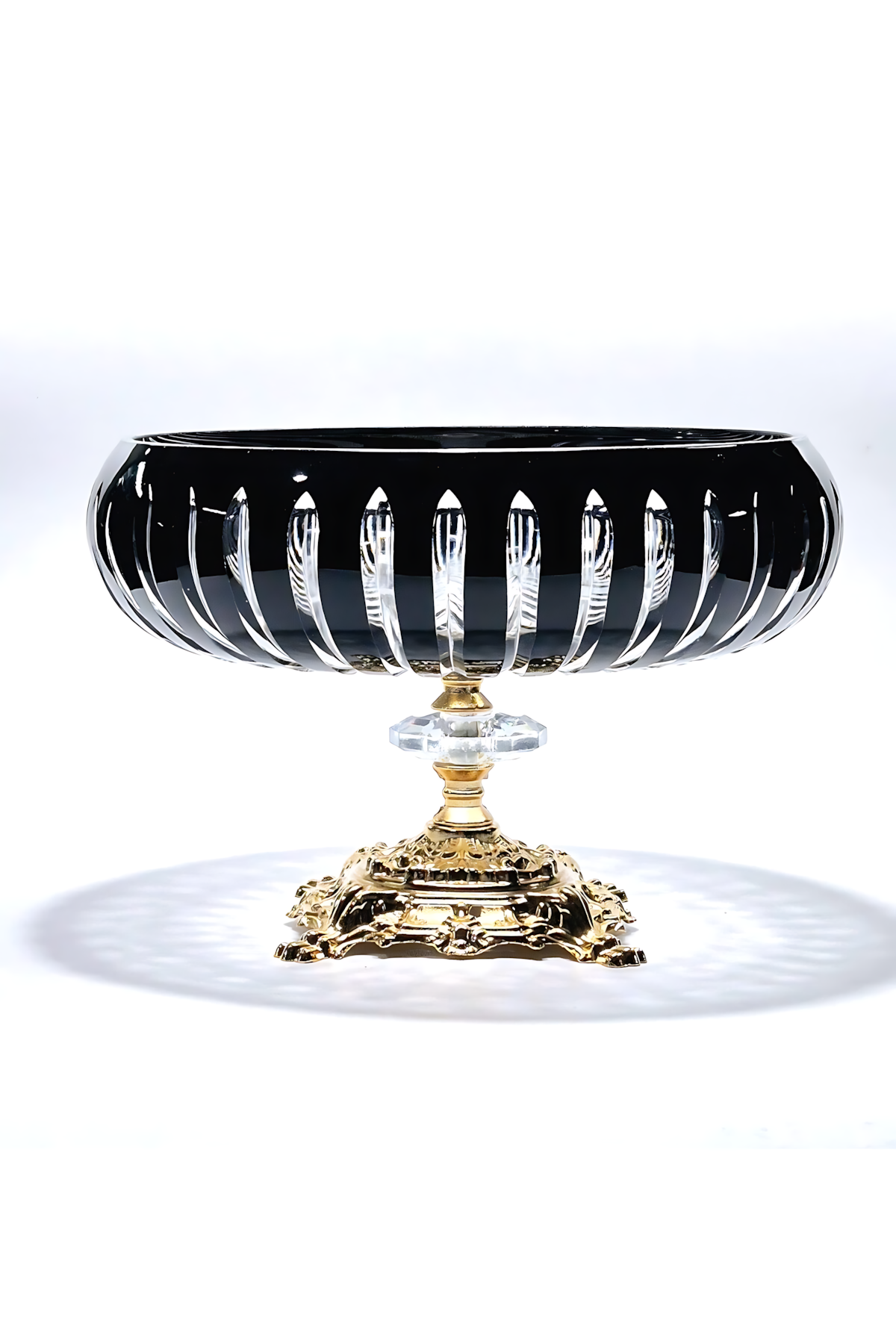 El Yapımı Kristal Dekoratif 28cm Kesme Kristal Vertical El İşçiliği Büyük Kase /sunumluk