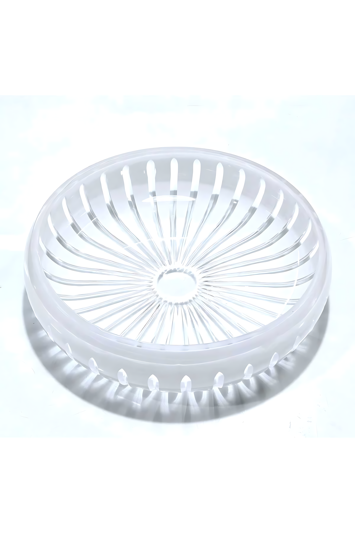 El Yapımı Kristal Dekoratif Vertical Desen 28 Cm Sunumluk Sofra Sunum Kasesi