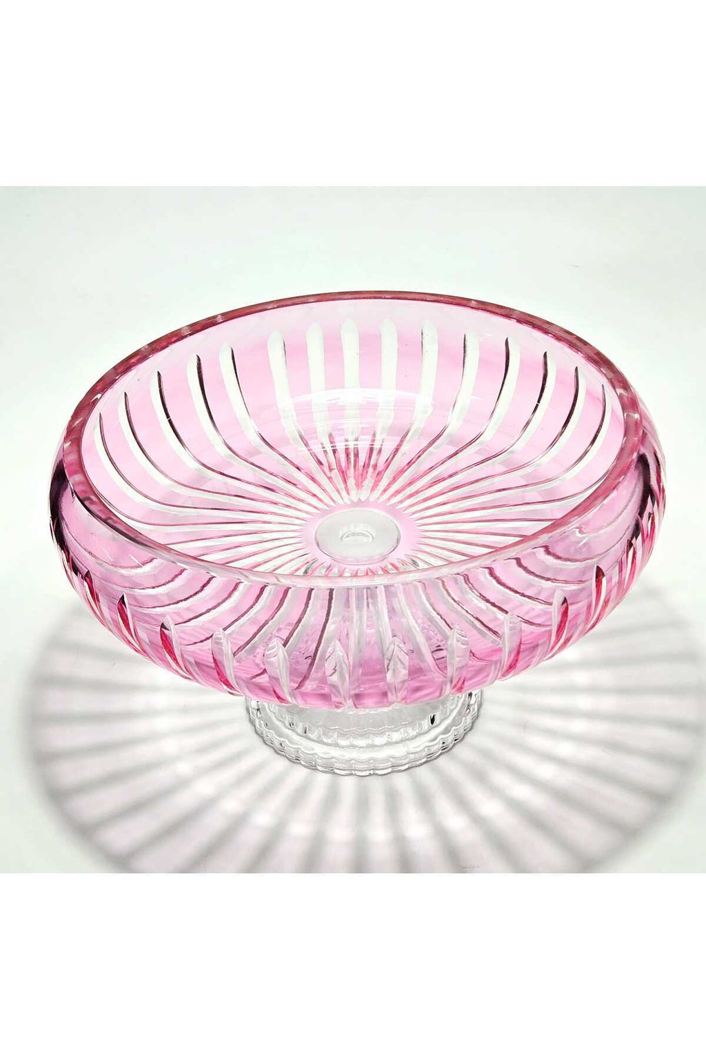 El Yapımı Kristal Dekoratif Vertical Desen 28 Cm Sunumluk Ayaklı Sofra Sunum Kasesi