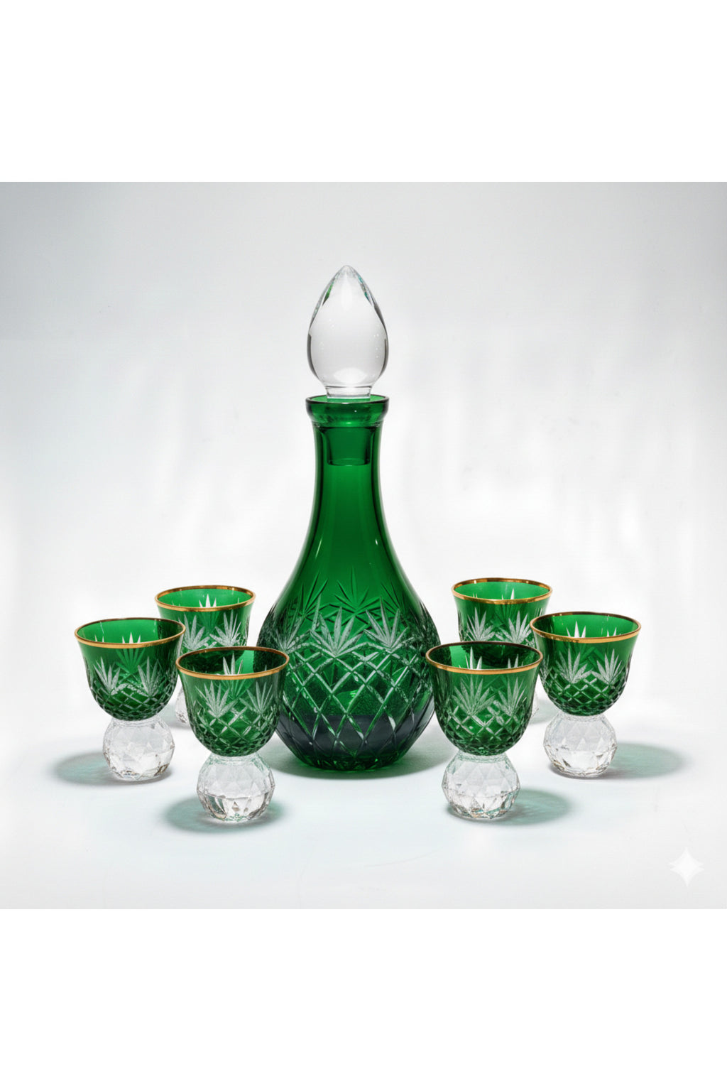 El Yapımı Kristal Dekoratif Zemzem Mıra Takımı Kristal Taşlı Püskül Desen 6lı