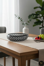 El Yapımı Kristal Dekoratif Bodrum Oval Desen 28 Cm Sunumluk Sofra Sunum Kasesi