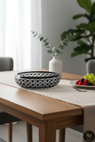 El Yapımı Kristal Dekoratif Bodrum Oval Desen 28 Cm Sunumluk Sofra Sunum Kasesi