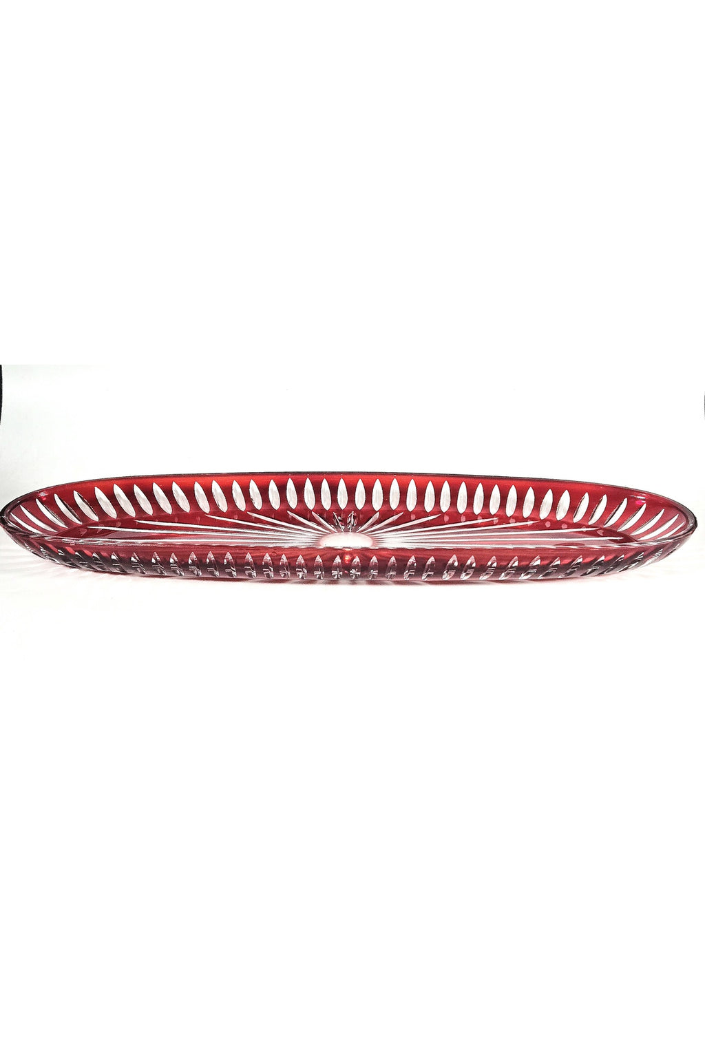 El Yapımı Kristal Dekoratif 50 Cm Büyük Kayık Sunumluk Vertical Desen