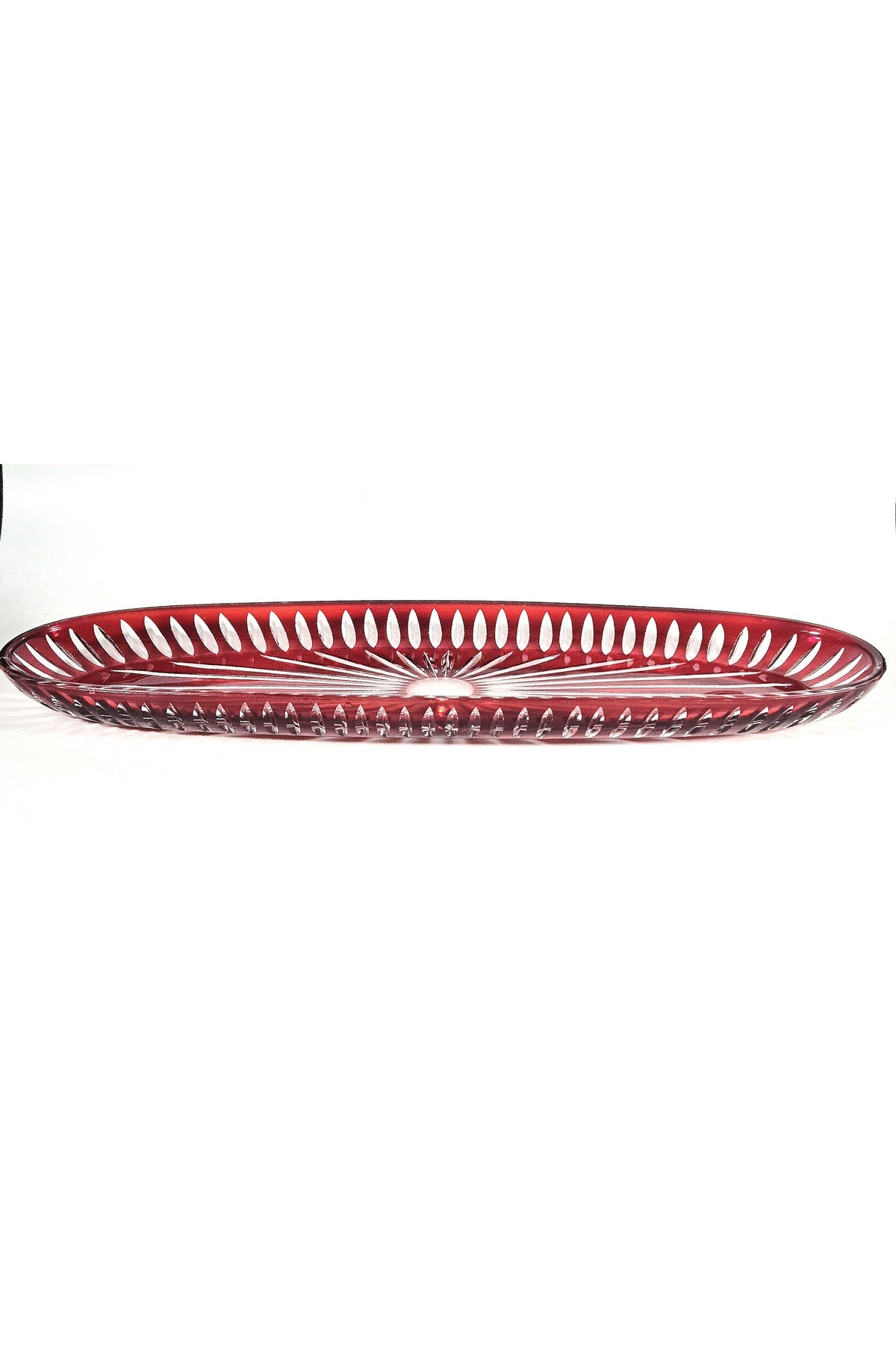 El Yapımı Kristal Dekoratif 50 Cm Büyük Kayık Sunumluk Vertical Desen