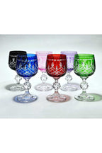 El Yapımı Kristal Dekoratif 6'lı Bohemia Kristal 150ml Lüks Kahve Yanı Su Bardağı Royal Desen