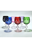 El Yapımı Kristal Dekoratif 6'lı Bohemia Kristal 150ml Lüks Kahve Yanı Su Bardağı Royal Desen
