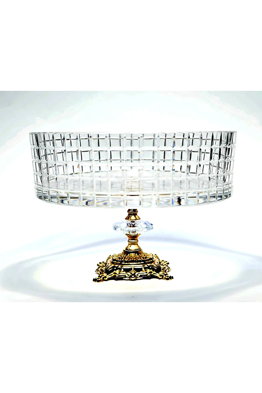 El Yapımı Kristal Dekoratif 25cm Meyvelik Sunumluk Kase El İşçiliği Aspendos Model