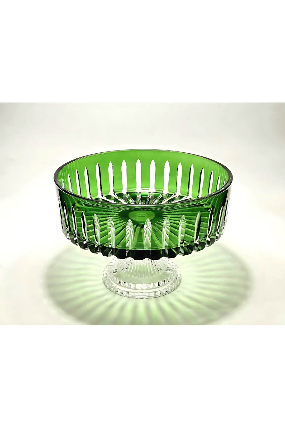 El Yapımı Kristal Dekoratif Sofra Kase Sunumluk Meyvelik 25cm Vertical Desen