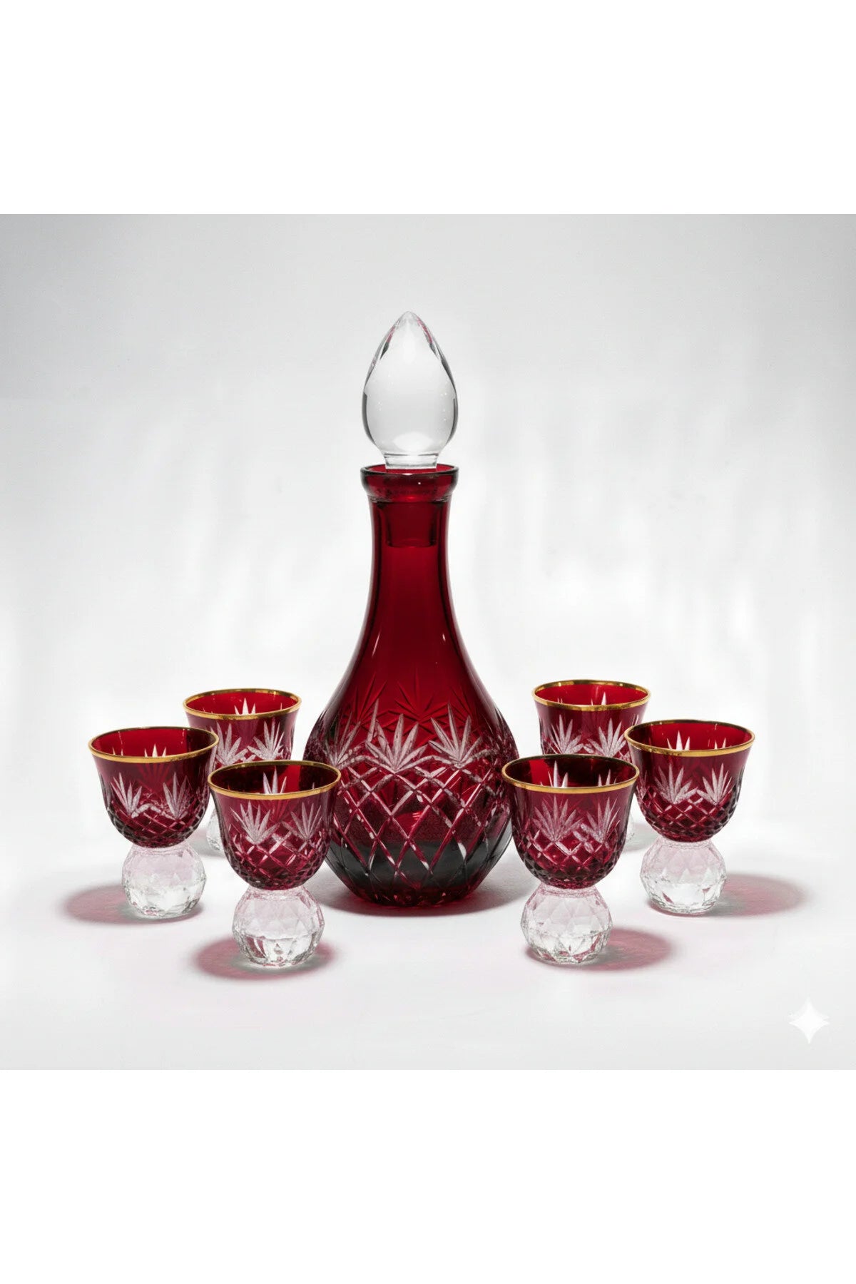 Zemzem Mıra Takımı Kristal Taşlı Püskül Desen 6lı