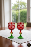 El Yapımı Kristal Dekoratif Bohemia Kristal Yeni Yıl Özel Üretim Petek Desenli Bardak Mixed Color Model