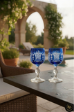 El Yapımı Kristal Dekoratif Bohemia Kristal 6 Parça Ananas Desenli Kristal Ayaklı Bardak 150ml