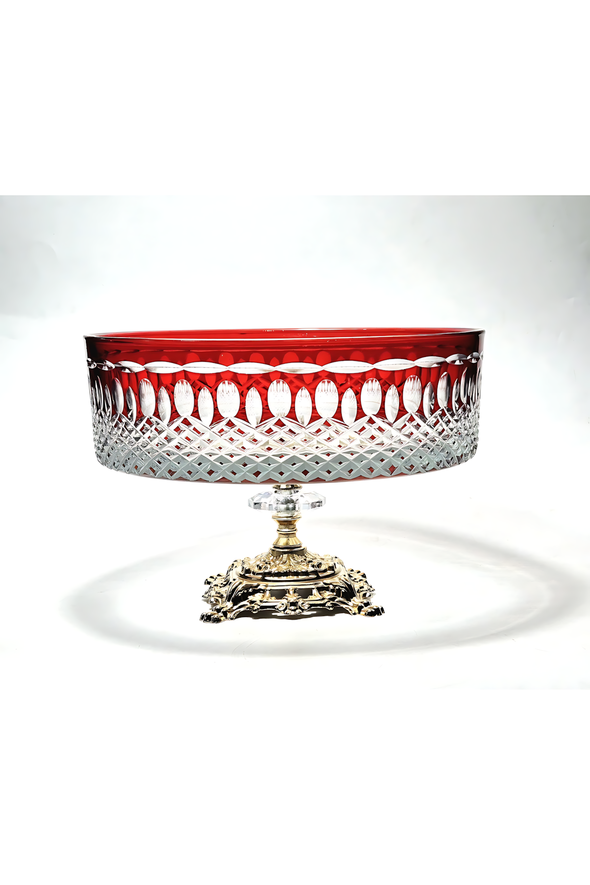 El Yapımı Kristal Dekoratif Royal Desen Lüks Ayaklı Meyvelik Sunumluk