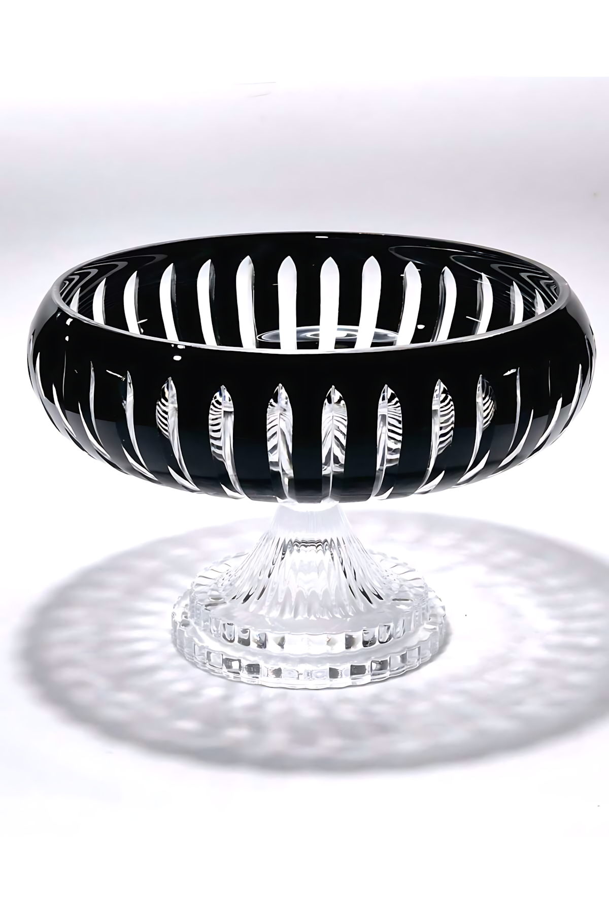 El Yapımı Kristal Dekoratif 28cm Kesme Kristal Vertical El İşçiliği Büyük Kase /sunumluk