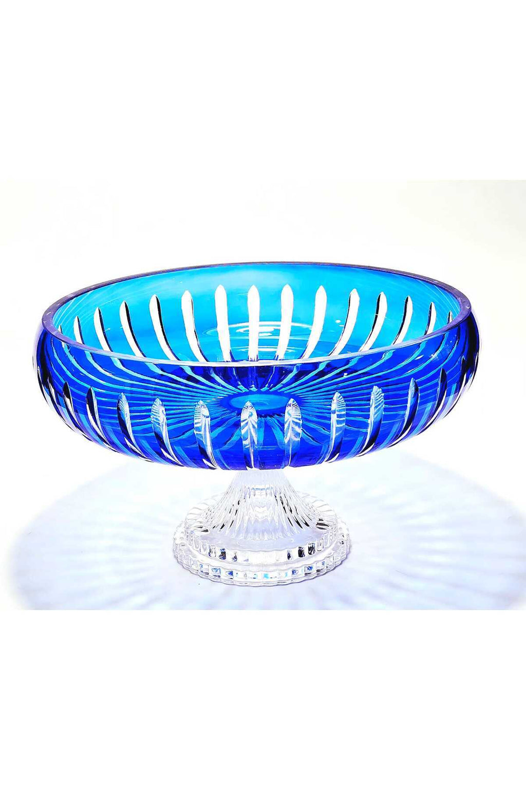 El Yapımı Kristal Dekoratif Vertical Desen 28 Cm Sunumluk Ayaklı Sofra Sunum Kasesi