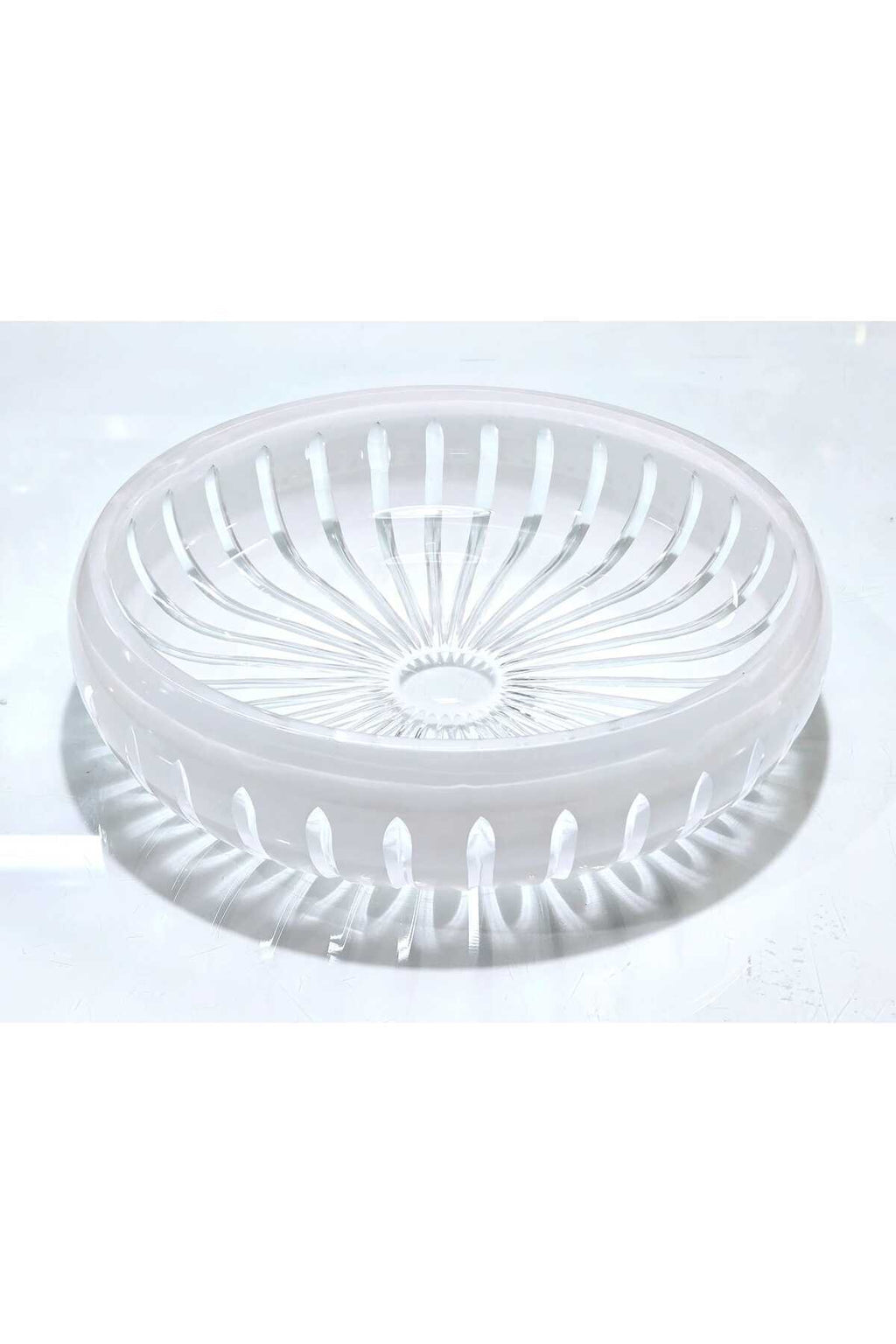 El Yapımı Kristal Dekoratif Vertical Desen 28 Cm Sunumluk Sofra Sunum Kasesi