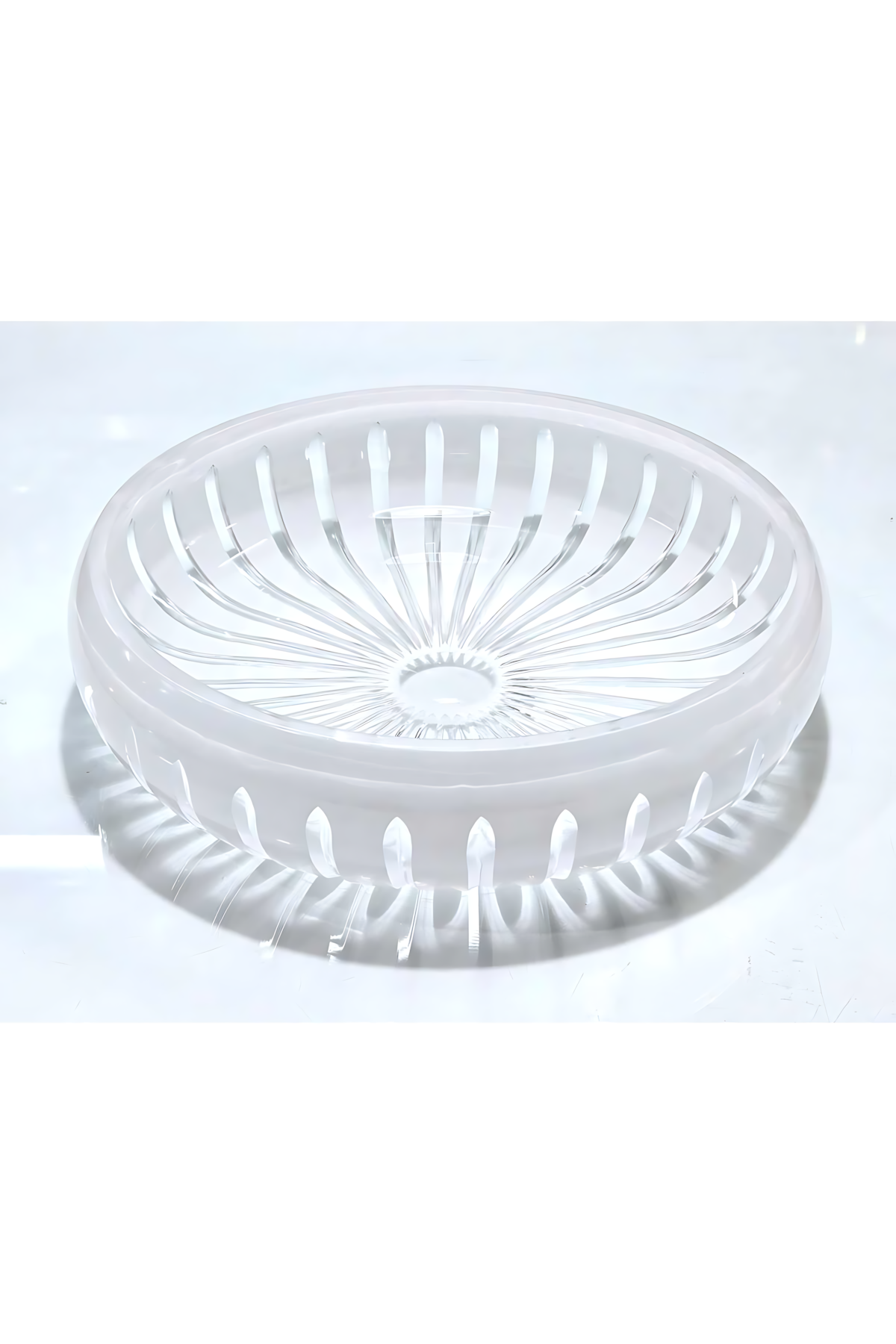 El Yapımı Kristal Dekoratif Vertical Desen 28 Cm Sunumluk Sofra Sunum Kasesi