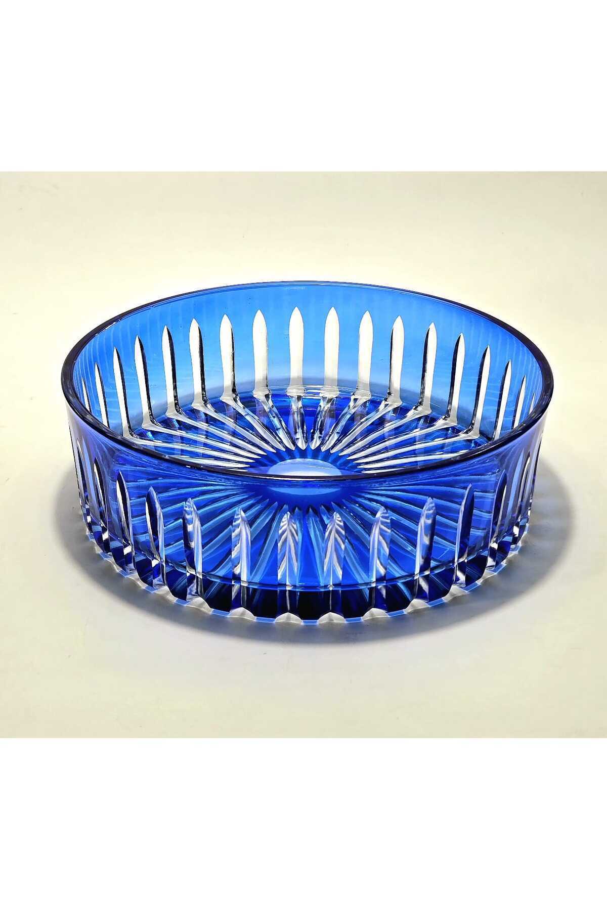 El Yapımı Kristal Dekoratif 25cm Kristal Kesme Sofra Kasesi Meyvelik 25cm