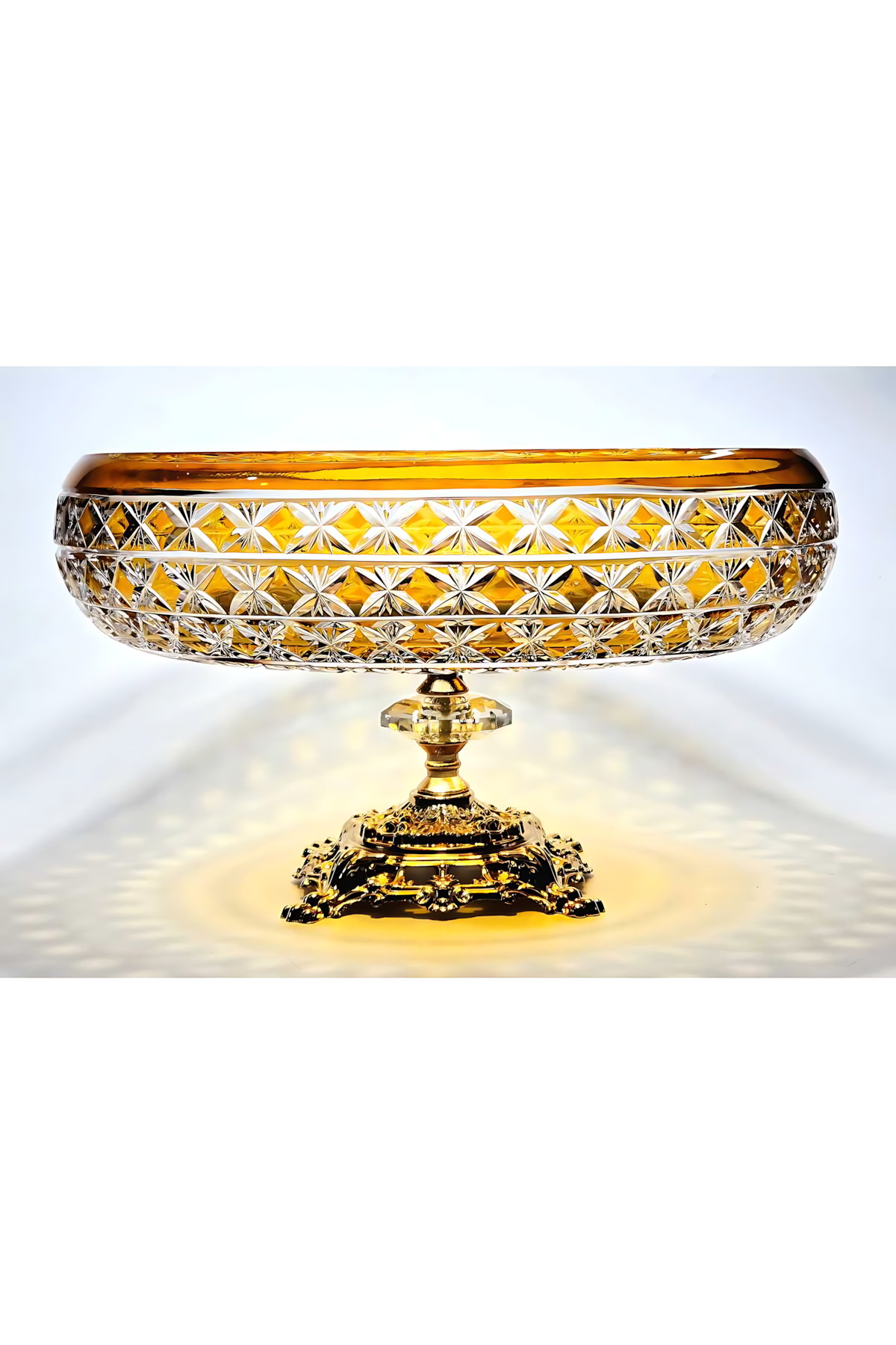 El Yapımı Kristal Dekoratif Desenli 28 Cm Sunumluk Sofra Sunum Kasesi