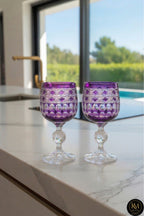 El Yapımı Kristal Dekoratif Bohemia Crystal Haven Desen Özel Tasarım Avangart Bardak Seti 6'lı